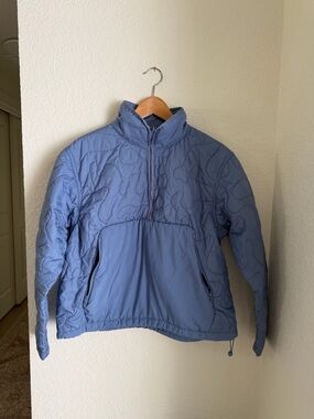 Avia Quilted Half-Zip Pullover in Dusty Blue